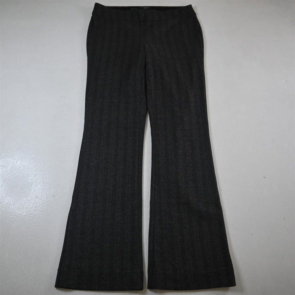 Simply‎ Vera Wang M Gray Herringbone Ponte Pull On Bootcut Dress Womens Pants